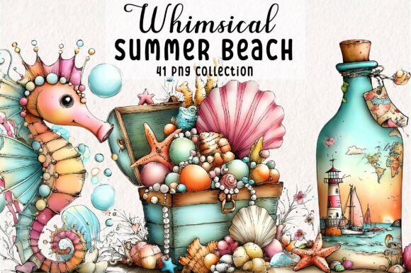 Download Whimsical Summer Beach Clipart - Beach clipart Collection