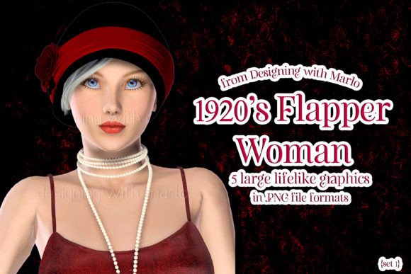 Download 1920's Flapper Girl Poser PNG Graphics 1 - 1920 Collection