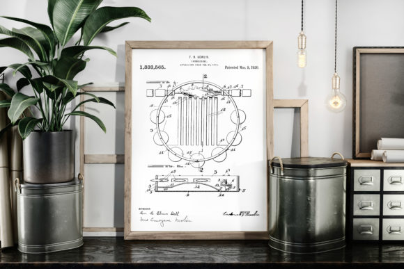 Download Tambourine 1920 Vintage Patent Poster - 1920 Collection